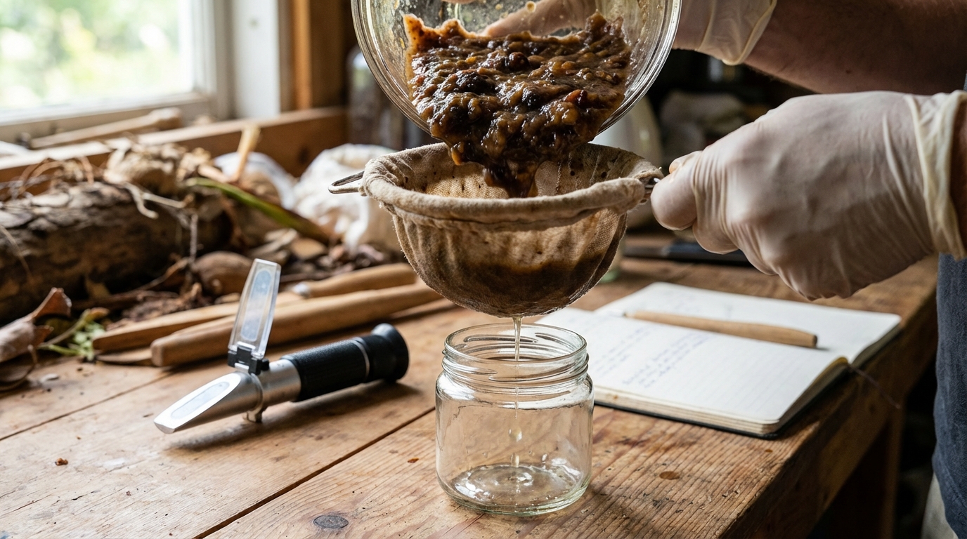 Cefre szűrése a méréshez textilszűrőn keresztül